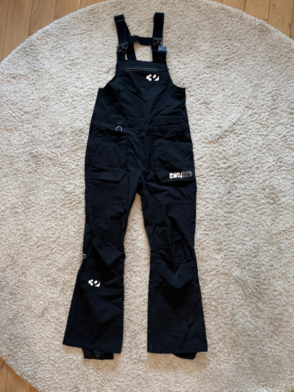 ThirtyTwo Basement Bib Snowboard Pants Black XS 15K Waterproof